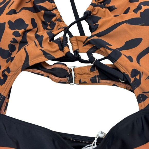 Brand be with Tags‎ Cupshe Brand Plunge Neckline Cut Out One Piece Swim Suit XL - Picture 5 of 13